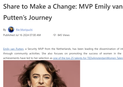 Featured on the Microsoft MVP Communities Blog